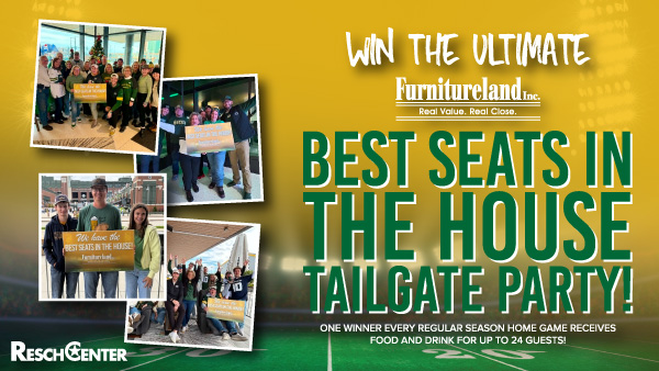 Win the ultimate Furnitureland Best Seats in the House tailgate party! Enter below for your chance to win a tailgate party on the Resch Plaza.